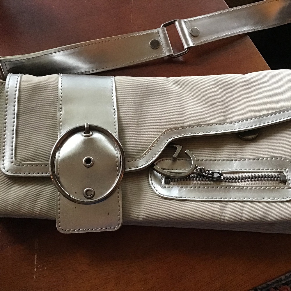 GUESS | Beige Canvas Clutch Handbag Purse